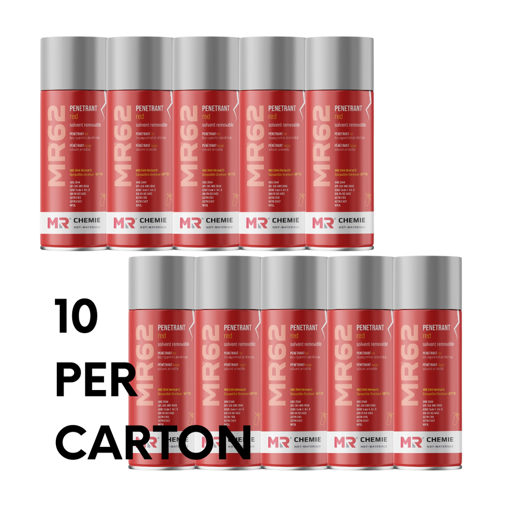MR62 Penetrant – Red Solvent Removable (10 Per Carton)